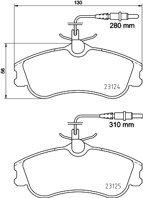 Brake Pad Set, disc brake - 8DB 355 018-261 HELLA PAGID