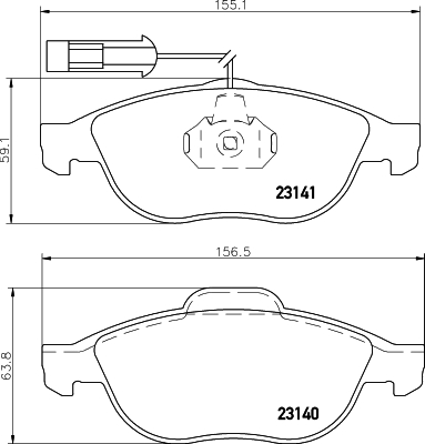 stabdžių trinkelių rinkinys, diskinis stabdys - 8DB 355 008-421 HELLA PAGID