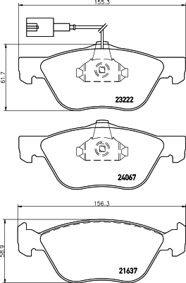 Bremsbelagsatz, Scheibenbremse - 8DB 355 011-211 HELLA PAGID