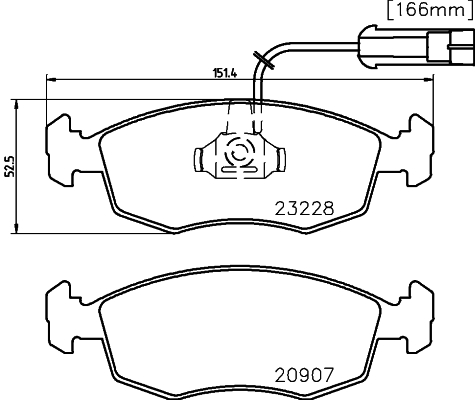 Brake Pad Set, disc brake - 8DB 355 008-521 HELLA PAGID