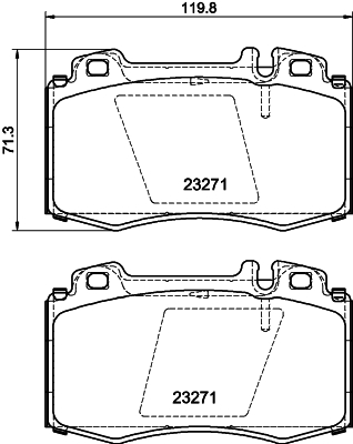 Brake Pad Set, disc brake - 8DB 355 010-171 HELLA PAGID