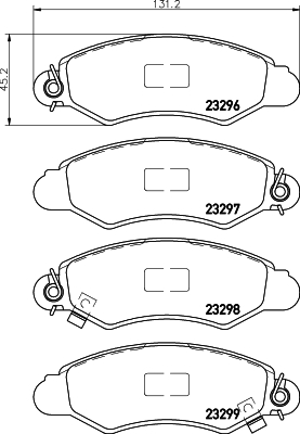 Brake Pad Set, disc brake - 8DB 355 017-011 HELLA PAGID