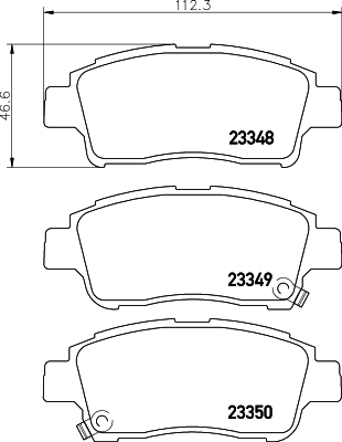 Brake Pad Set, disc brake - 8DB 355 017-071 HELLA PAGID