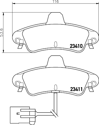 Brake Pad Set, disc brake - 8DB 355 012-201 HELLA PAGID