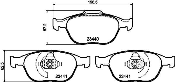 Brake Pad Set, disc brake - 8DB 355 009-561 HELLA PAGID