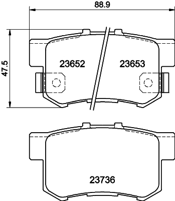 Brake Pad Set, disc brake - 8DB 355 009-581 HELLA PAGID