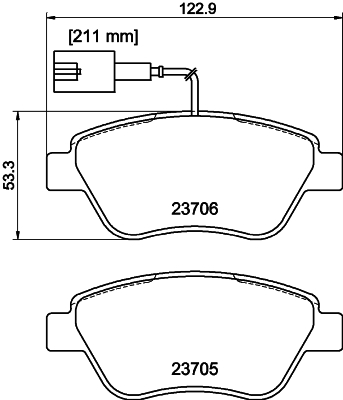 Brake Pad Set, disc brake - 8DB 355 016-071 HELLA PAGID