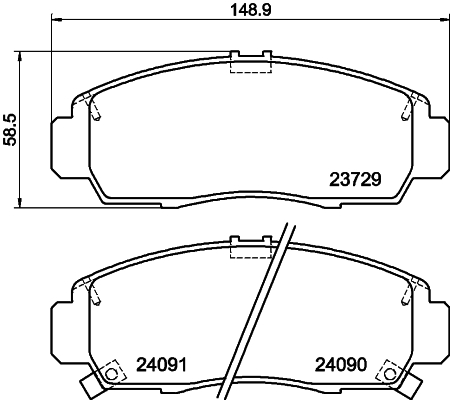 Brake Pad Set, disc brake - 8DB 355 009-771 HELLA PAGID