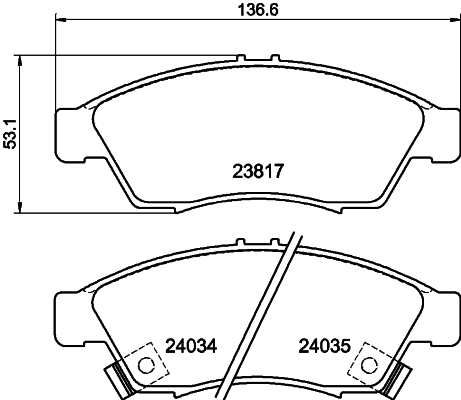 Brake Pad Set, disc brake - 8DB 355 011-081 HELLA PAGID