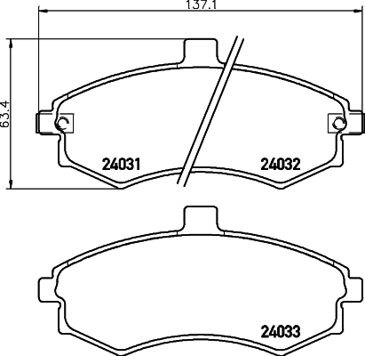 Brake Pad Set, disc brake - 8DB 355 010-481 HELLA PAGID