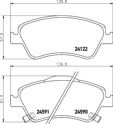 Brake Pad Set, disc brake - 8DB 355 013-561 HELLA PAGID