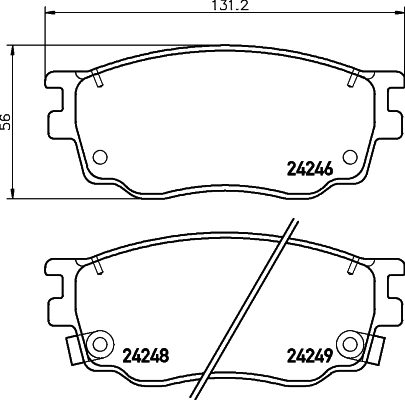 Комплект тормозных колодок, дисковый тормоз - 8DB 355 012-091 HELLA PAGID