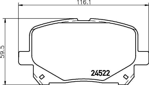 Комплект тормозных колодок, дисковый тормоз - 8DB 355 013-161 HELLA PAGID
