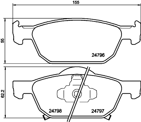 Brake Pad Set, disc brake - 8DB 355 013-891 HELLA PAGID