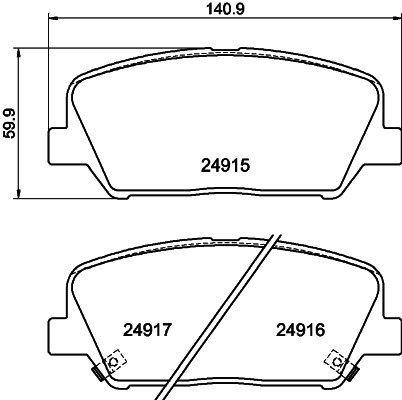 Brake Pad Set, disc brake - 8DB 355 020-591 HELLA PAGID