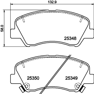Brake Pad Set, disc brake - 8DB 355 020-231 HELLA PAGID