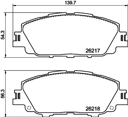 Brake Pad Set, disc brake - 8DB 355 040-411 HELLA PAGID