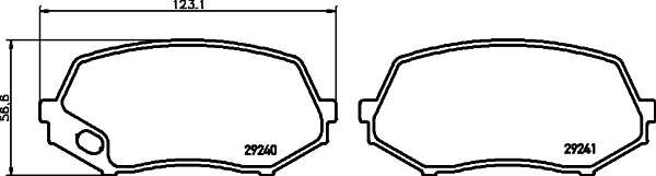 Brake Pad Set, disc brake - 8DB 355 005-591 HELLA PAGID