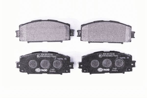 stabdžių trinkelių rinkinys, diskinis stabdys - 8DB 355 012-361 HELLA PAGID