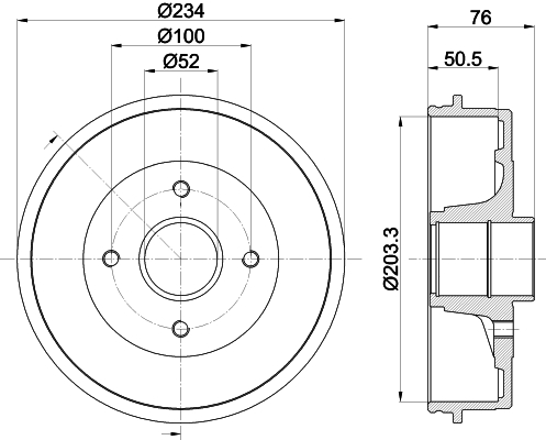 Brake Drum - 8DT 355 300-611 HELLA PAGID