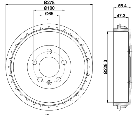Brake Drum - 8DT 355 303-251 HELLA PAGID