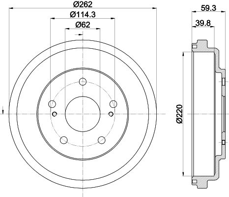 Bremstrommel - 8DT 355 303-241 HELLA PAGID