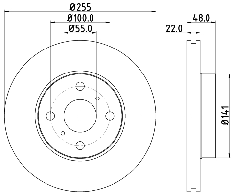 Brake Disc - 8DD 355 104-871 HELLA PAGID