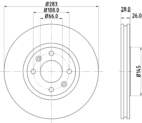 Brake Disc - 8DD 355 105-051 HELLA PAGID