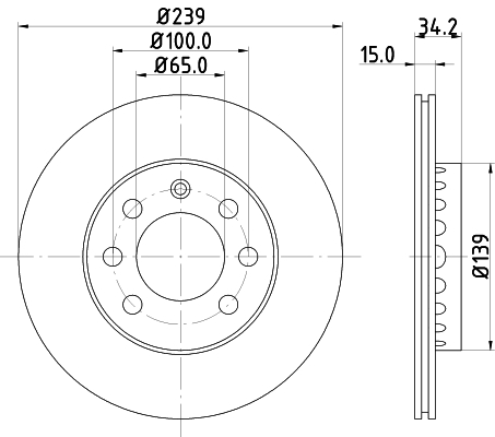 Brake Disc - 8DD 355 107-581 HELLA PAGID