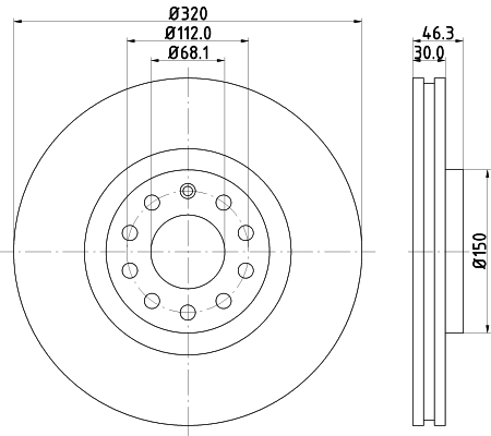 Brake Disc - 8DD 355 107-631 HELLA PAGID