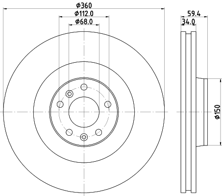 Discofreno - 8DD 355 128-091 HELLA PAGID