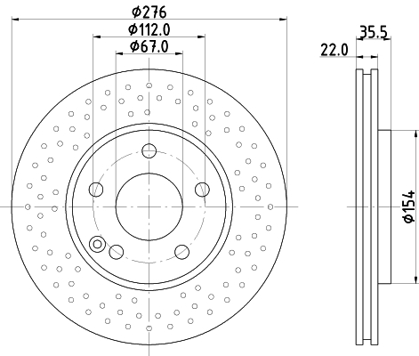 Brake Disc - 8DD 355 110-211 HELLA PAGID