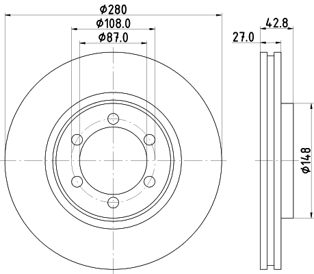 Brake Disc - 8DD 355 118-681 HELLA PAGID