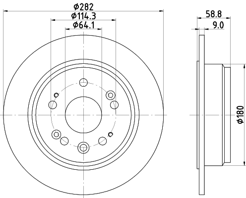 Brake Disc - 8DD 355 119-031 HELLA PAGID