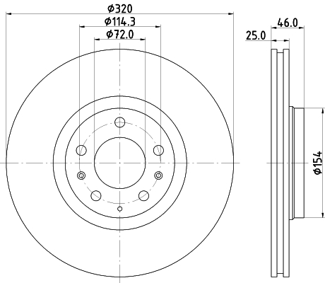 Brake Disc - 8DD 355 114-491 HELLA PAGID