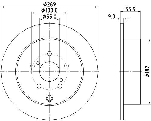 Brake Disc - 8DD 355 114-891 HELLA PAGID