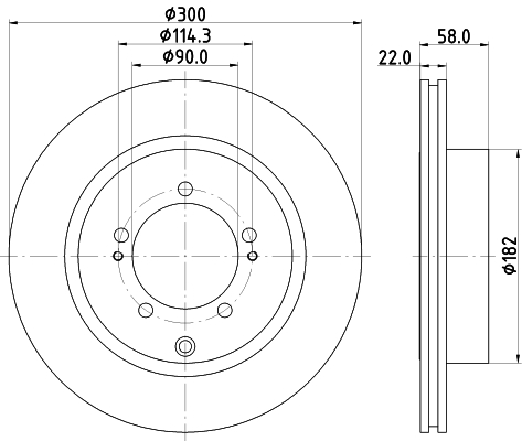 Brake Disc - 8DD 355 114-911 HELLA PAGID