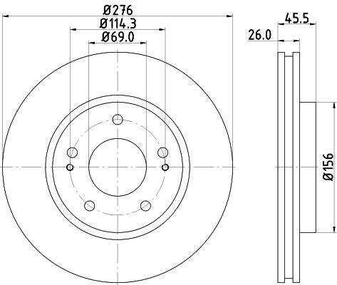 Brake Disc - 8DD 355 116-311 HELLA PAGID