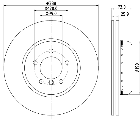Brake Disc - 8DD 355 120-861 HELLA PAGID