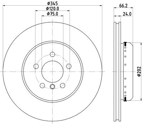 Brake Disc - 8DD 355 120-851 HELLA PAGID