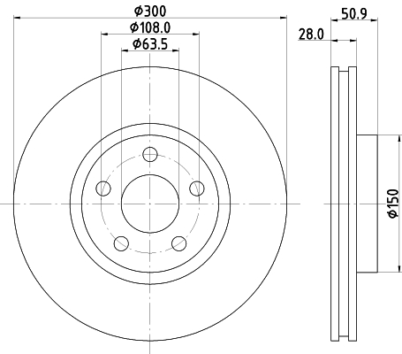 Brake Disc - 8DD 355 125-511 HELLA PAGID
