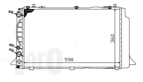 Radiator, engine cooling - 003-017-0011 ABAKUS