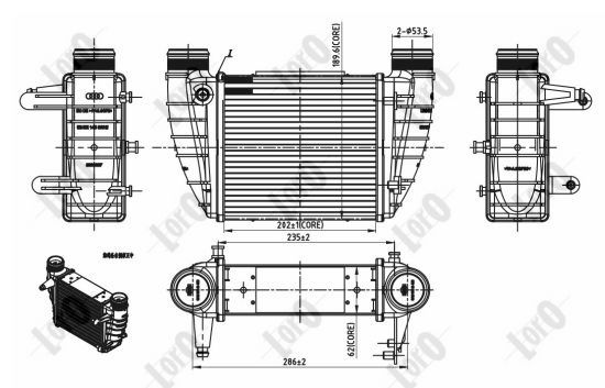 Intercooler - 003-018-0014 ABAKUS