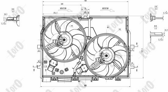 Fan, radiator - 016-014-0014 ABAKUS