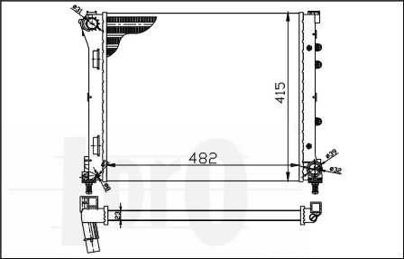 Radiator, engine cooling - 016-017-0055 ABAKUS