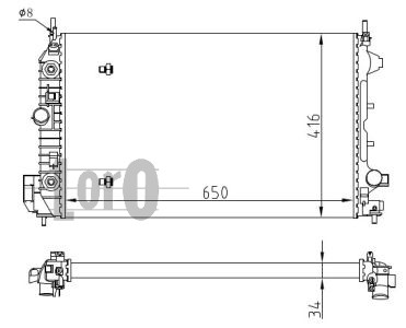 Radiator, engine cooling - 016-017-0065 ABAKUS