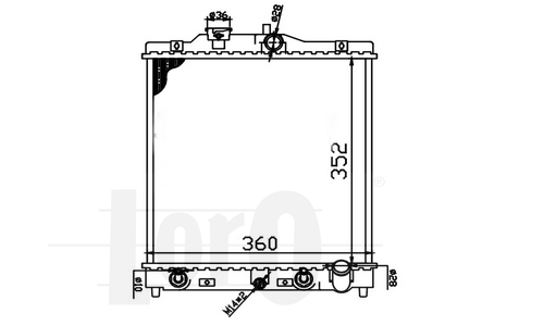 Radiator, engine cooling - 018-017-0001 ABAKUS