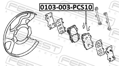 Spring, disc brake pad - 0103-003-PCS10 FEBEST