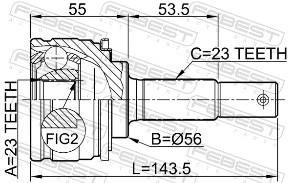 Kit giunti, Semiasse - 0110-003 FEBEST