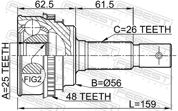 Joint Kit, drive shaft - 0110-005A48 FEBEST